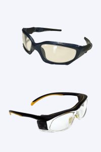 Lead lined radiation protective glasses